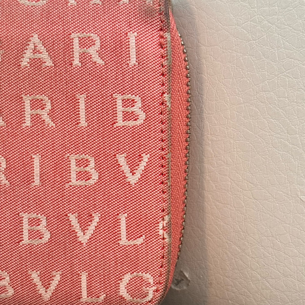 Bulgari coral pink BVLGARI logo zip-around wallet, photo 5 of 16