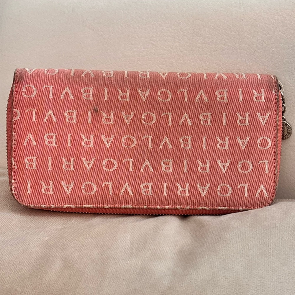 Bulgari coral pink BVLGARI logo zip-around wallet, photo 7 of 16