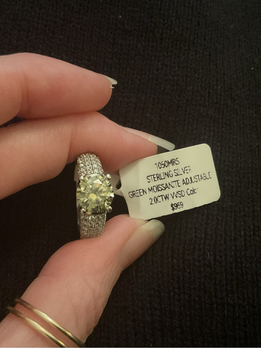 Green Moissanite SSVJewelry Set 4CTW Cathedral Ring&Halo Pendant GRA Certified! | listing photo 7