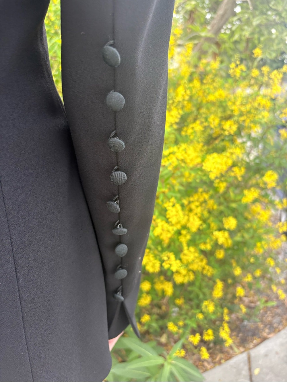ESCADA Vintage Couture Black Open-Back Button Pant Suit Rare Statement Runway | listing photo 6