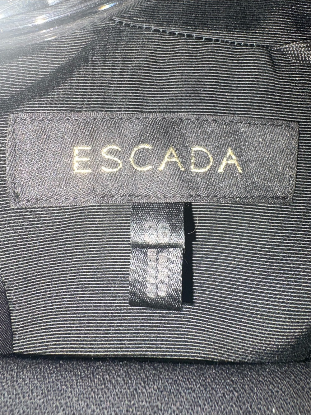 ESCADA Vintage Couture Black Open-Back Button Pant Suit Rare Statement Runway | listing photo 11