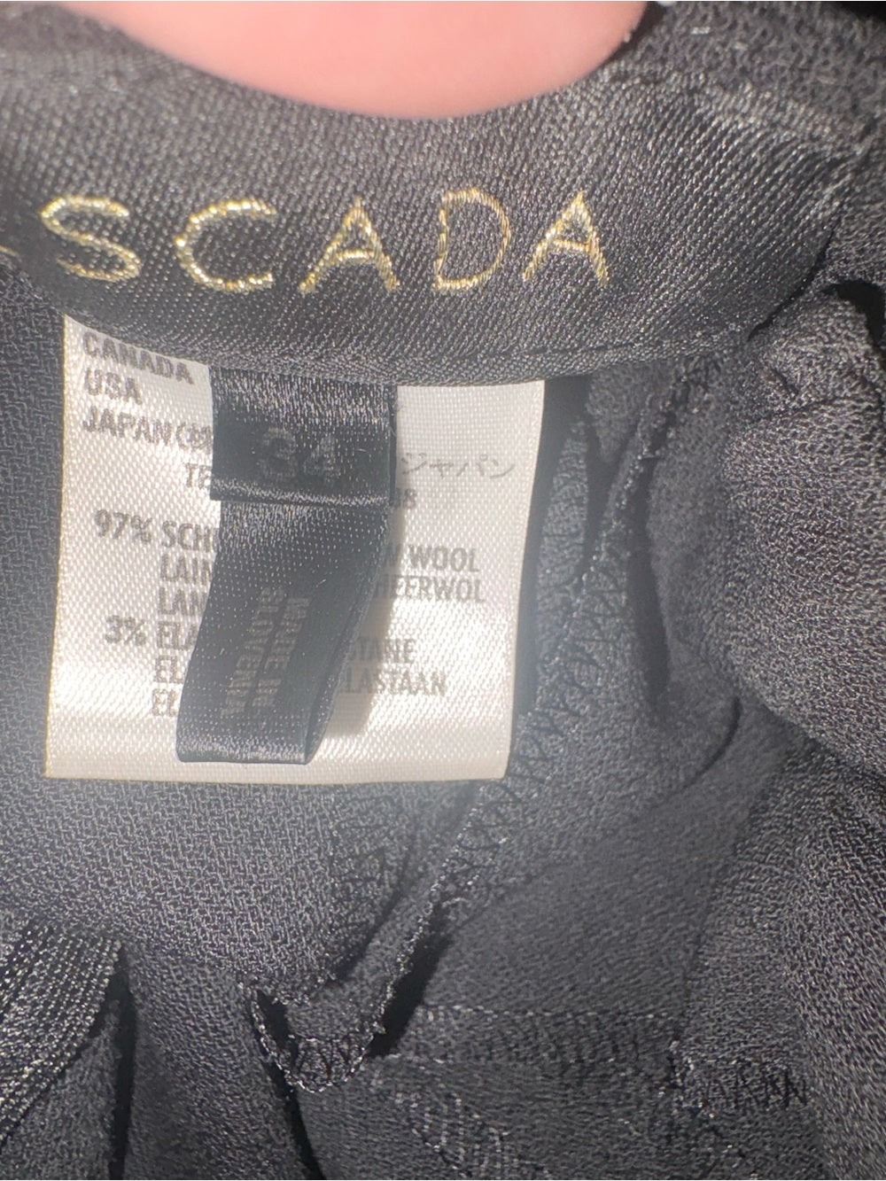 ESCADA Vintage Couture Black Open-Back Button Pant Suit Rare Statement Runway | listing photo 12