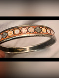 Authentic Vintage Hermès Paris Austria Orange Enamel Medallion L Bangle Bracelet | listing photo 1
