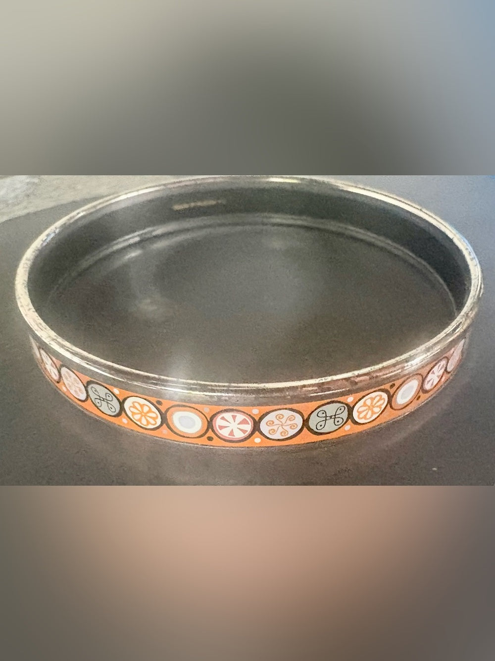 Authentic Vintage Hermès Paris Austria Orange Enamel Medallion L Bangle Bracelet | listing photo 8