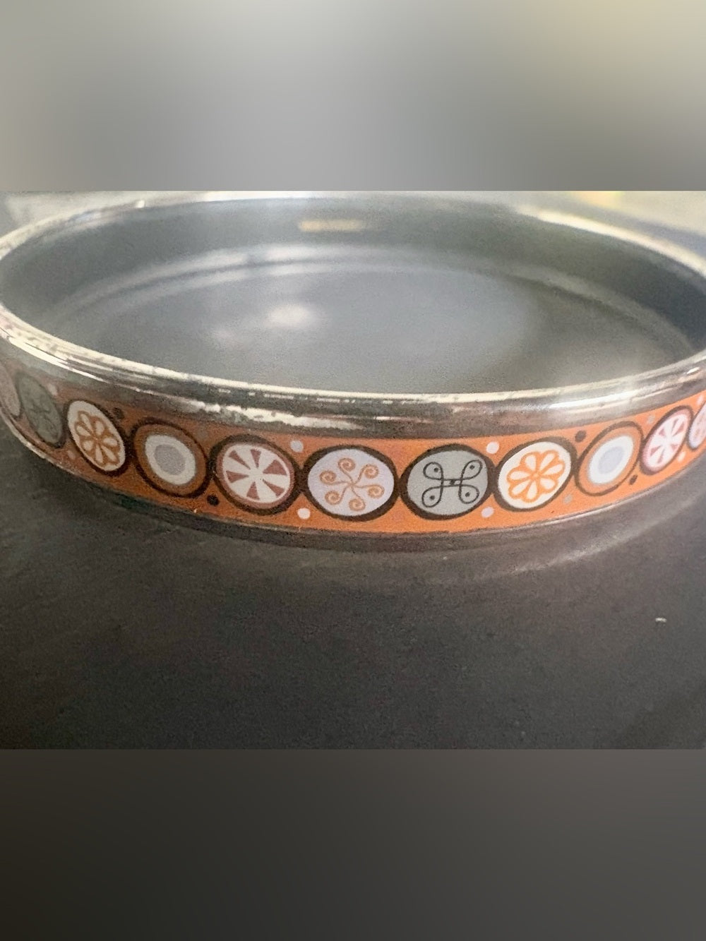 Authentic Vintage Hermès Paris Austria Orange Enamel Medallion L Bangle Bracelet | listing photo 2