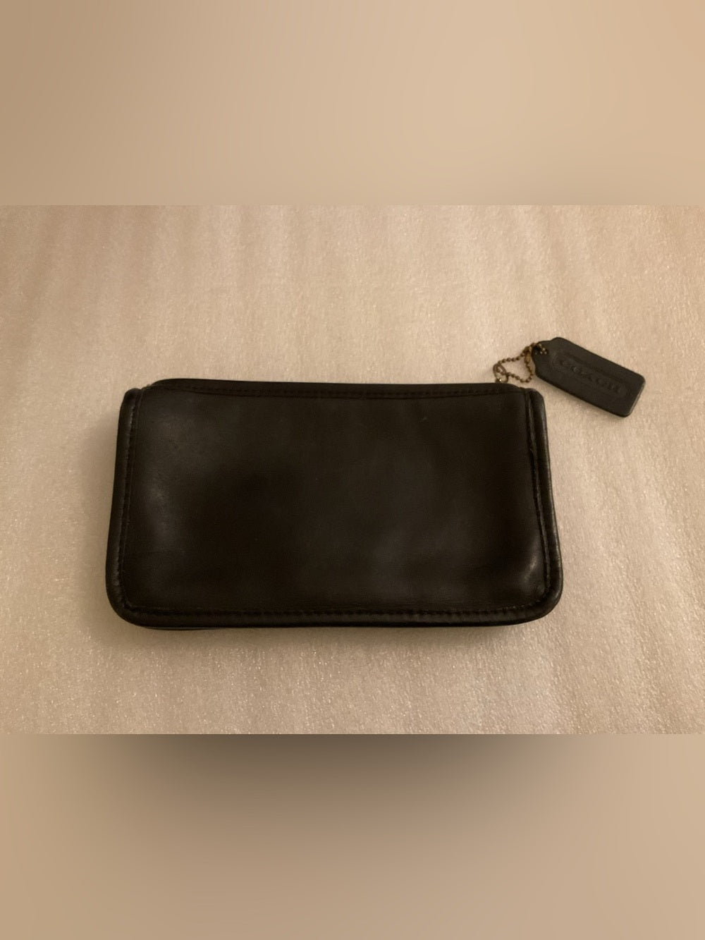 COACH VNTG CR COSMETIC POUCH LATE 70s EARLY 80s TICKING STRIPE ORIGINAL HANGTAG | listing photo 3