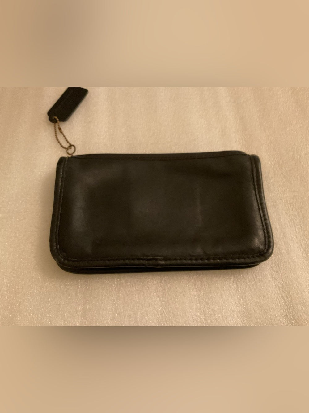 COACH VNTG CR COSMETIC POUCH LATE 70s EARLY 80s TICKING STRIPE ORIGINAL HANGTAG | listing photo 1