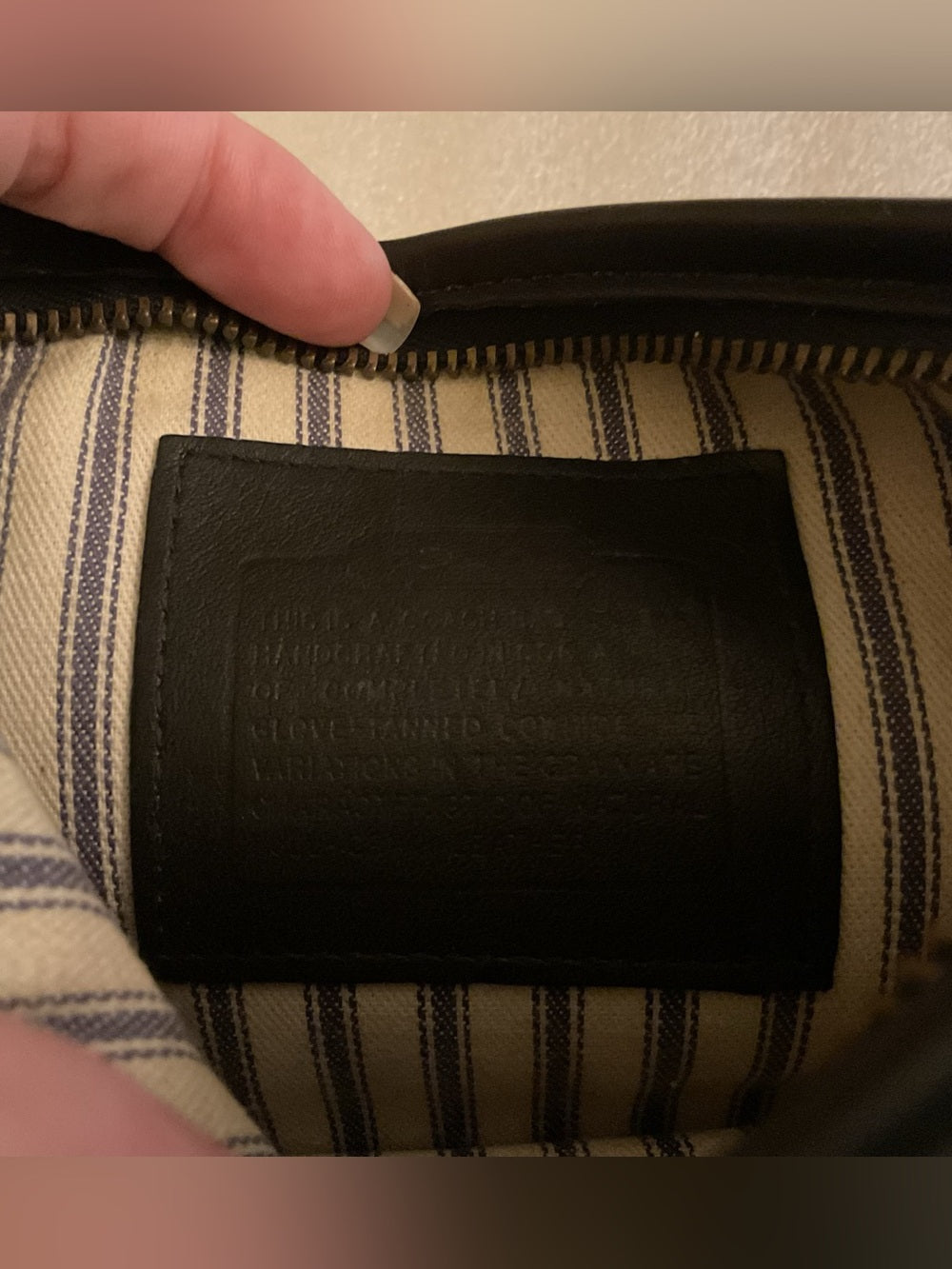 COACH VNTG CR COSMETIC POUCH LATE 70s EARLY 80s TICKING STRIPE ORIGINAL HANGTAG | listing photo 7