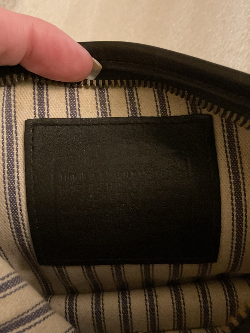 COACH VNTG CR COSMETIC POUCH LATE 70s EARLY 80s TICKING STRIPE ORIGINAL HANGTAG | listing photo 9
