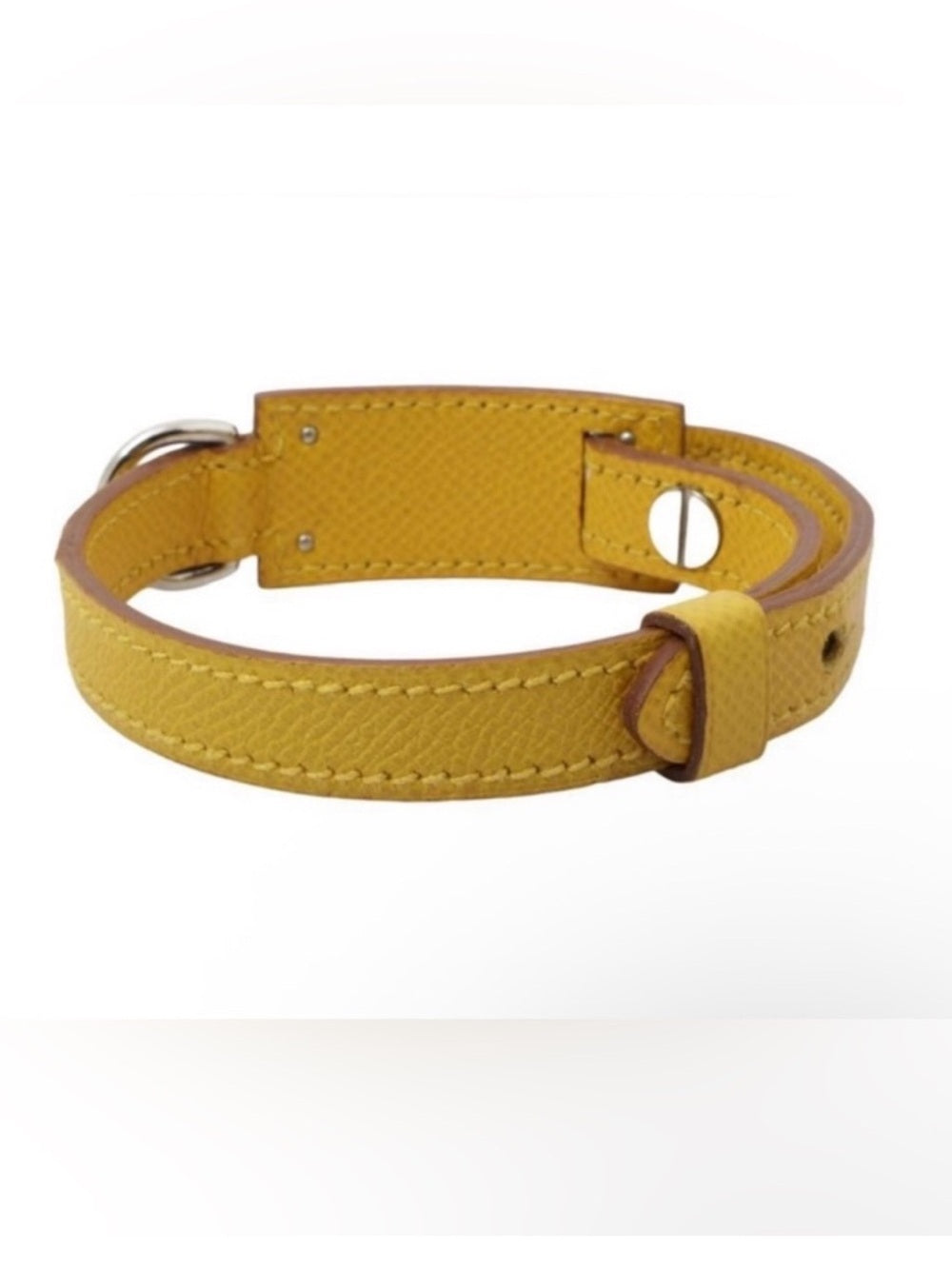 Hermès Yellow Epsom Leather Collar/ Bracelet PM | Palladium COA Authenticated | listing photo 1