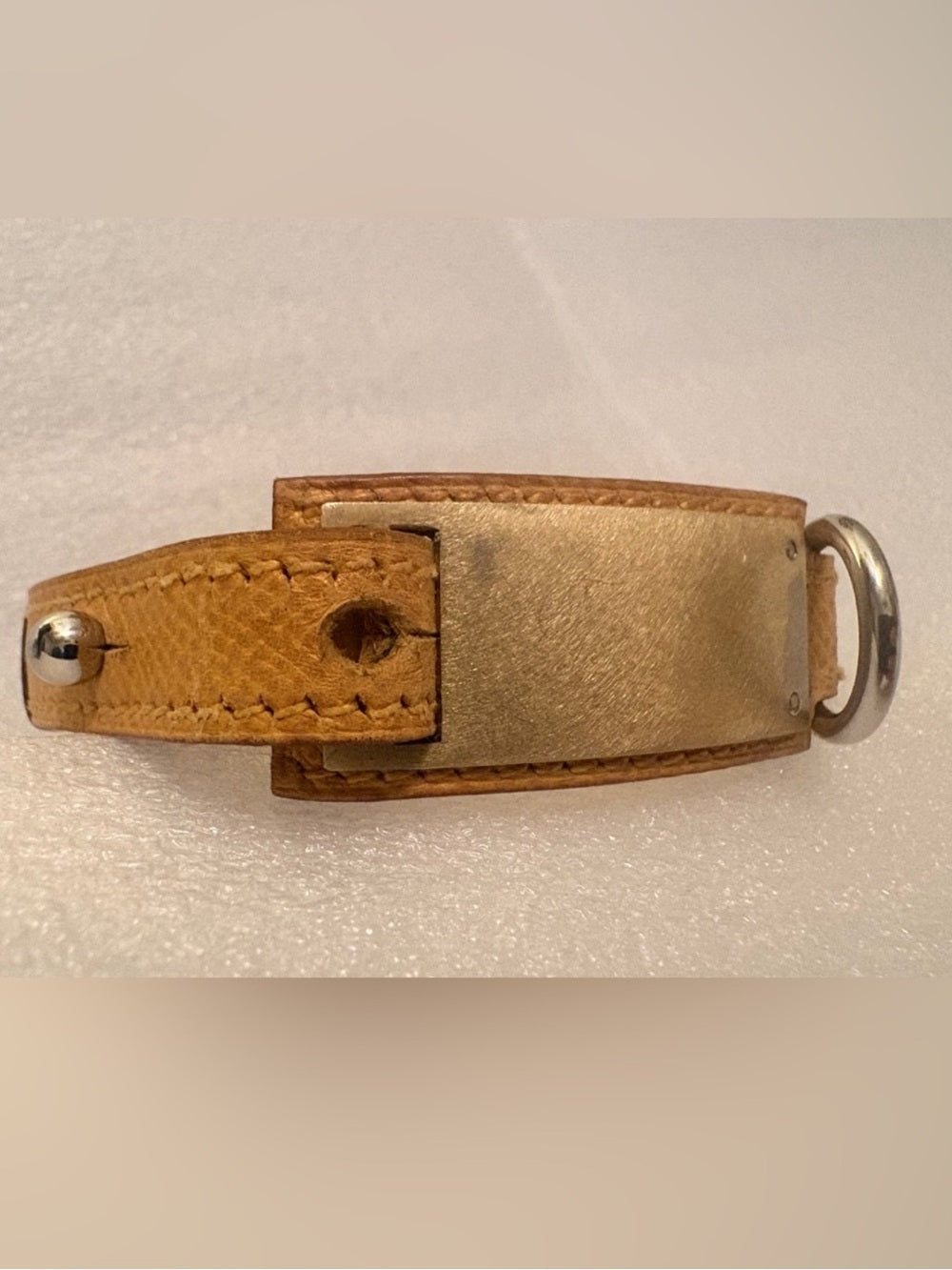 Hermès Yellow Epsom Leather Collar/ Bracelet PM | Palladium COA Authenticated | listing photo 4