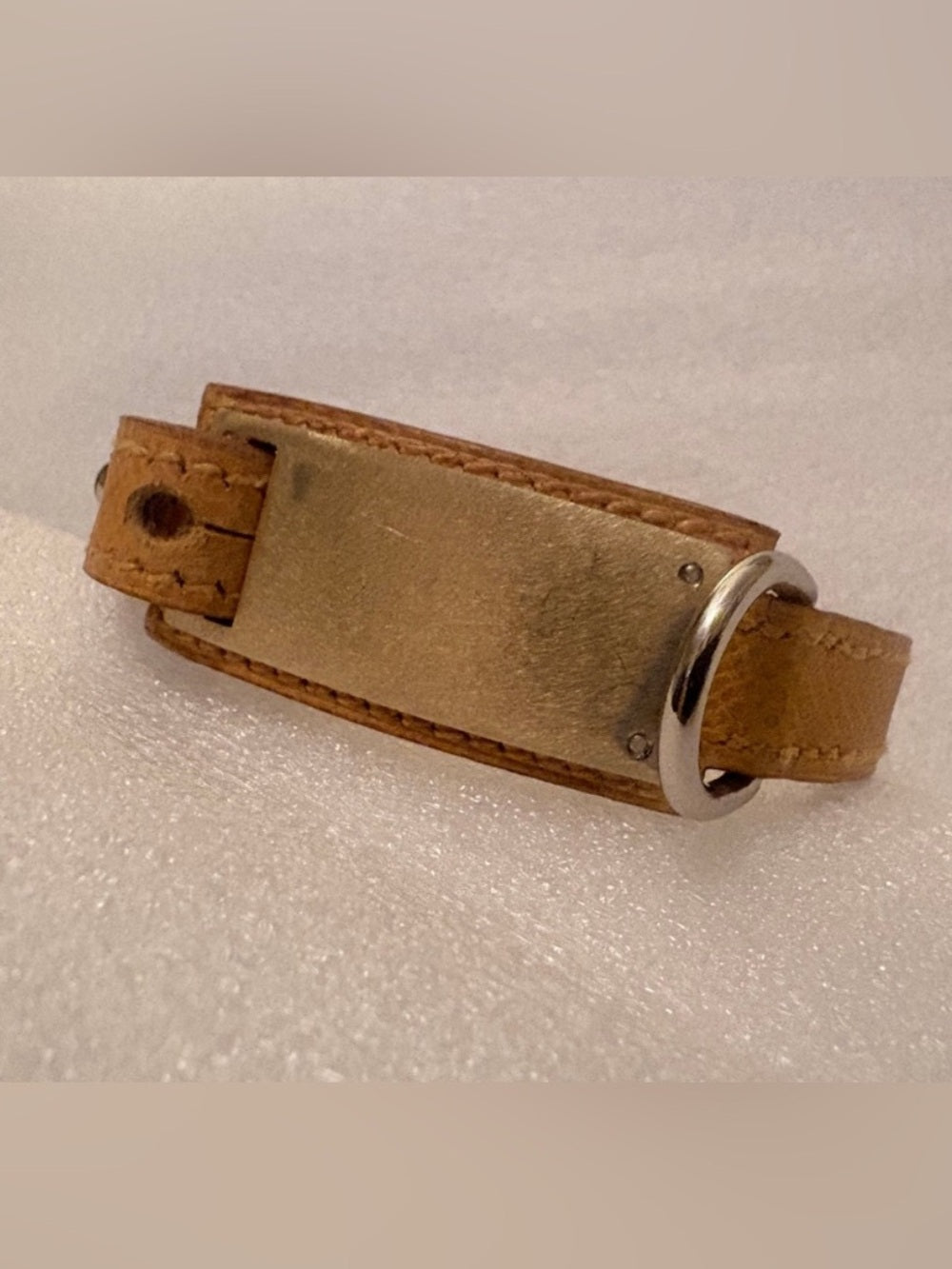 Hermès Yellow Epsom Leather Collar/ Bracelet PM | Palladium COA Authenticated | listing photo 5