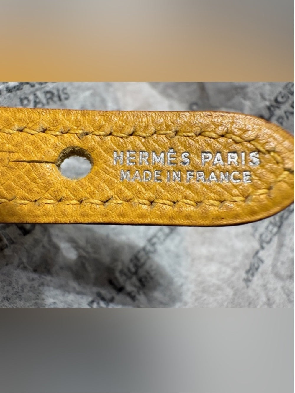 Hermès Yellow Epsom Leather Collar/ Bracelet PM | Palladium COA Authenticated | listing photo 3