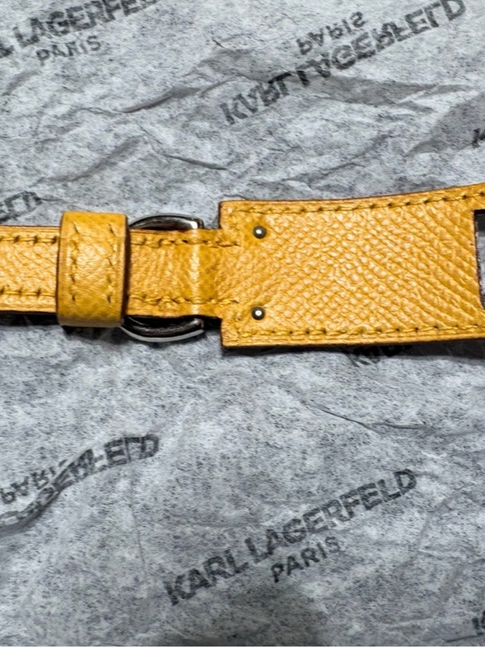 Hermès Yellow Epsom Leather Collar/ Bracelet PM | Palladium COA Authenticated | listing photo 7