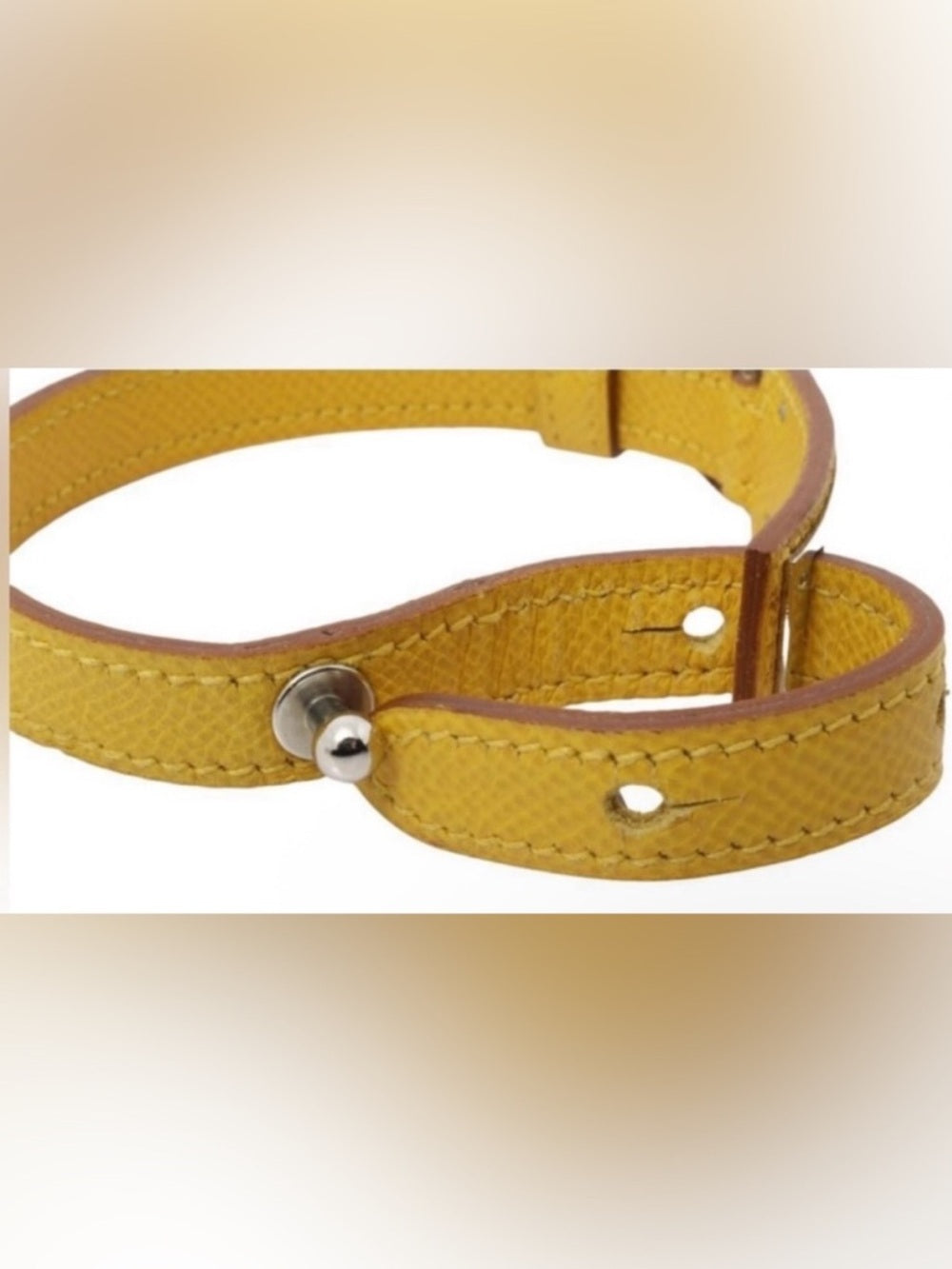 Hermès Yellow Epsom Leather Collar/ Bracelet PM | Palladium COA Authenticated | listing photo 2
