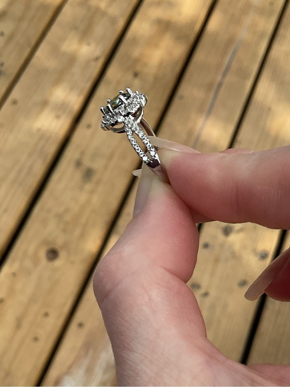 1 Ct Genuine Green Moissanite Halo Ring NWT | GRA Certified | Size 7 | Stunning | listing photo 6