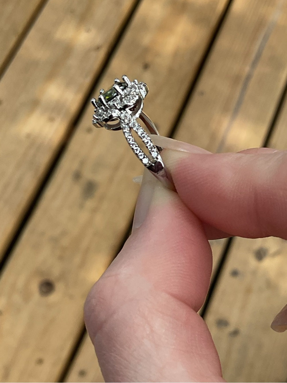 1 Ct Genuine Green Moissanite Halo Ring NWT | GRA Certified | Size 7 | Stunning | listing photo 7