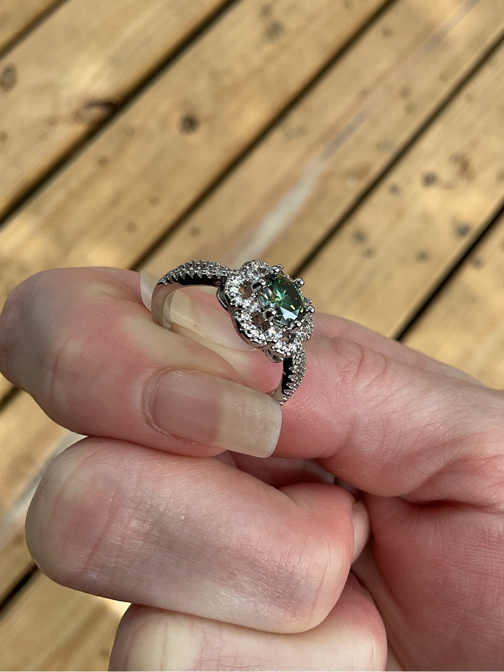 1 Ct Genuine Green Moissanite Halo Ring NWT | GRA Certified | Size 7 | Stunning | listing photo 10