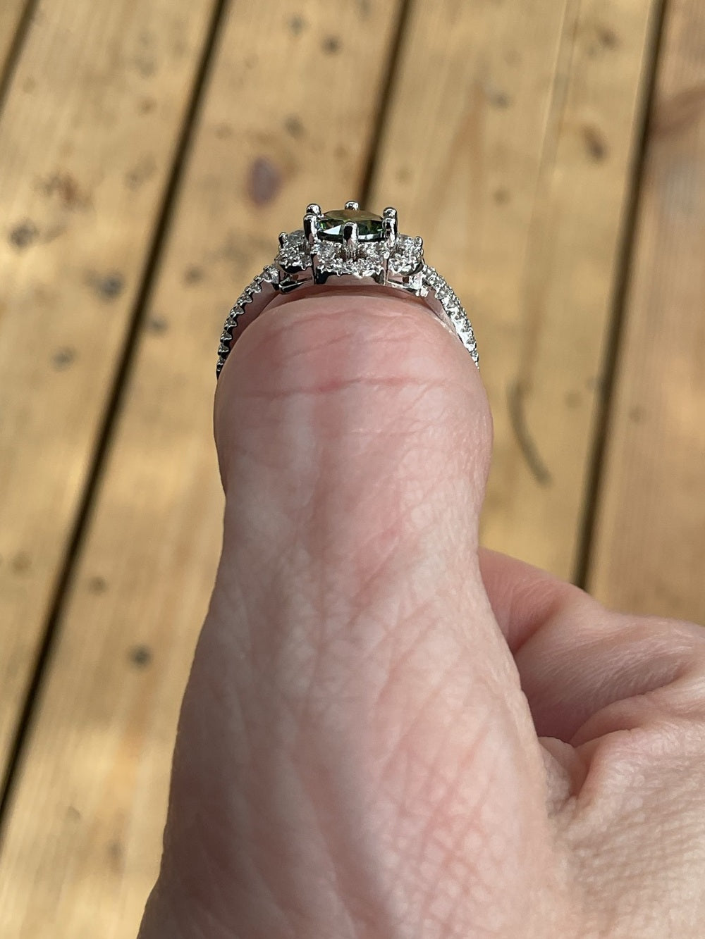 1 Ct Genuine Green Moissanite Halo Ring NWT | GRA Certified | Size 7 | Stunning | listing photo 11