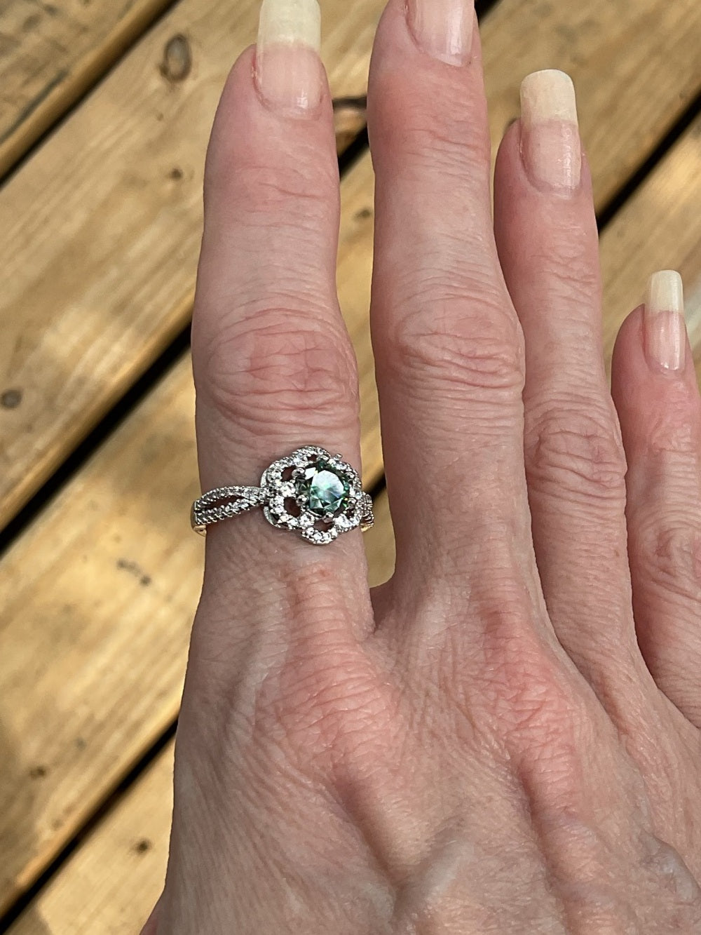 1 Ct Genuine Green Moissanite Halo Ring NWT | GRA Certified | Size 7 | Stunning | listing photo 12