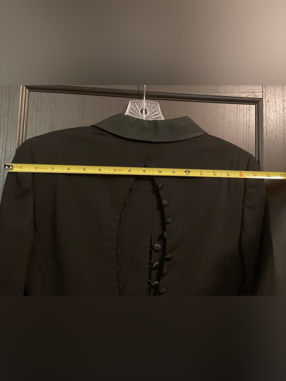 ESCADA Vintage Couture Black Open-Back Button Pant Suit Rare Statement Runway | listing photo 13
