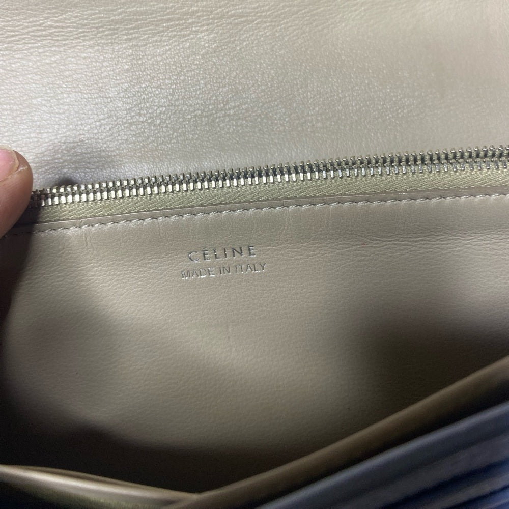 Celine Large Flap Multifunction Wallet in blue pebbled leather, photo 4 of 14
