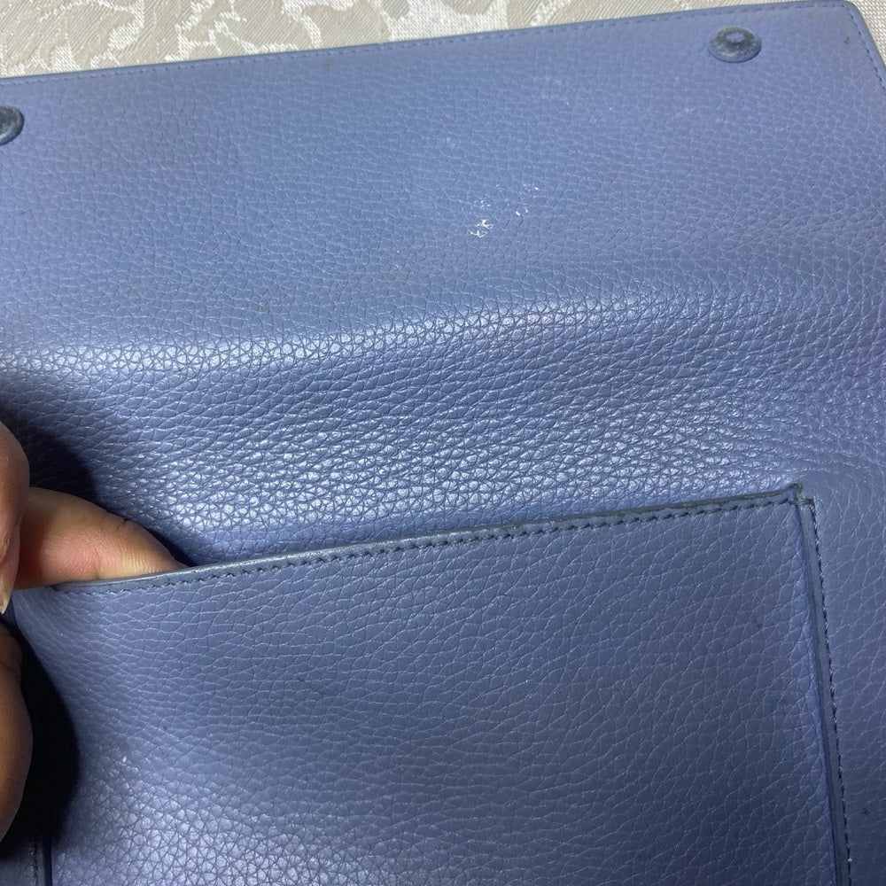 Celine Large Flap Multifunction Wallet in blue pebbled leather, photo 9 of 14