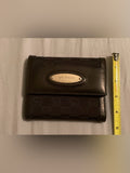 VINTAGE ST. JOHN Made in Italy Black Monogram Leather Oversized Wallet Gold Hard | listing photo 1