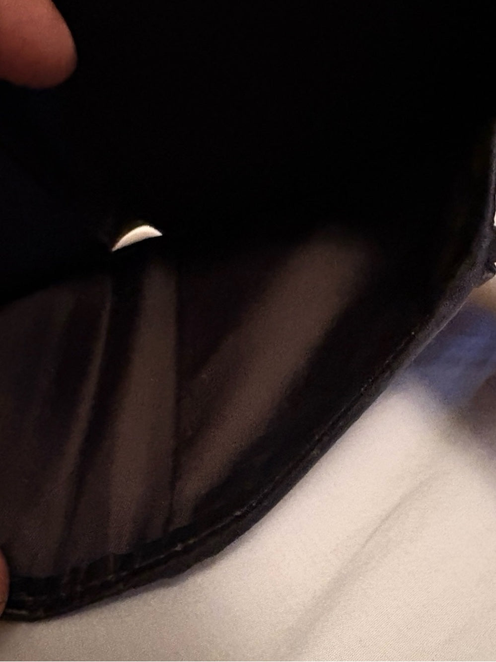 VINTAGE ST. JOHN Made in Italy Black Monogram Leather Oversized Wallet Gold Hard | listing photo 11