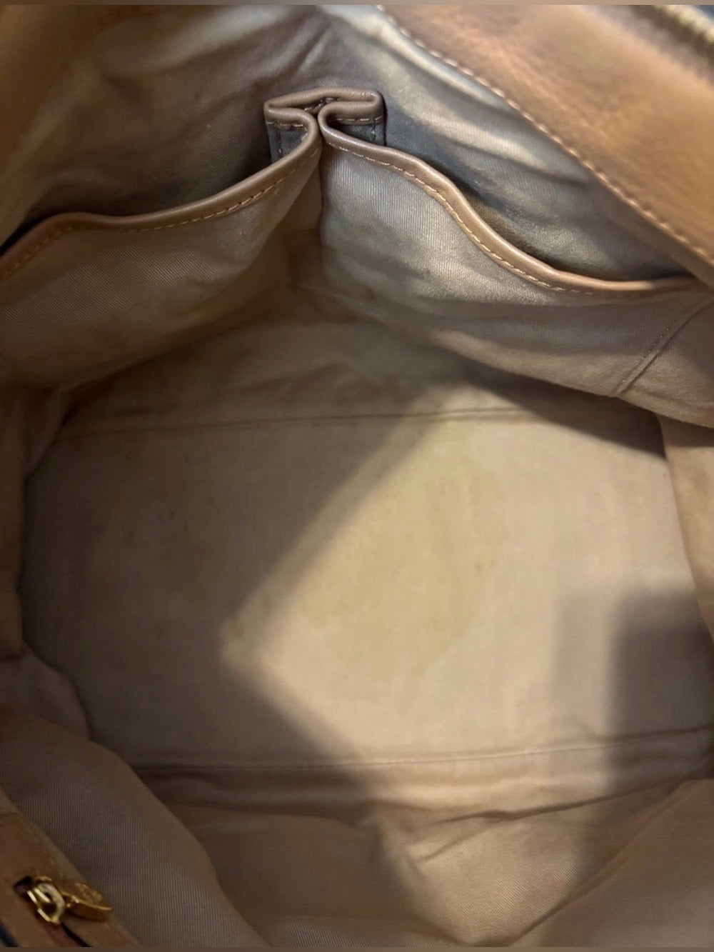 MCM Cognac Visetos Large Zip Tote Shoulder Bag Gold Hardware J4279 | listing photo 4