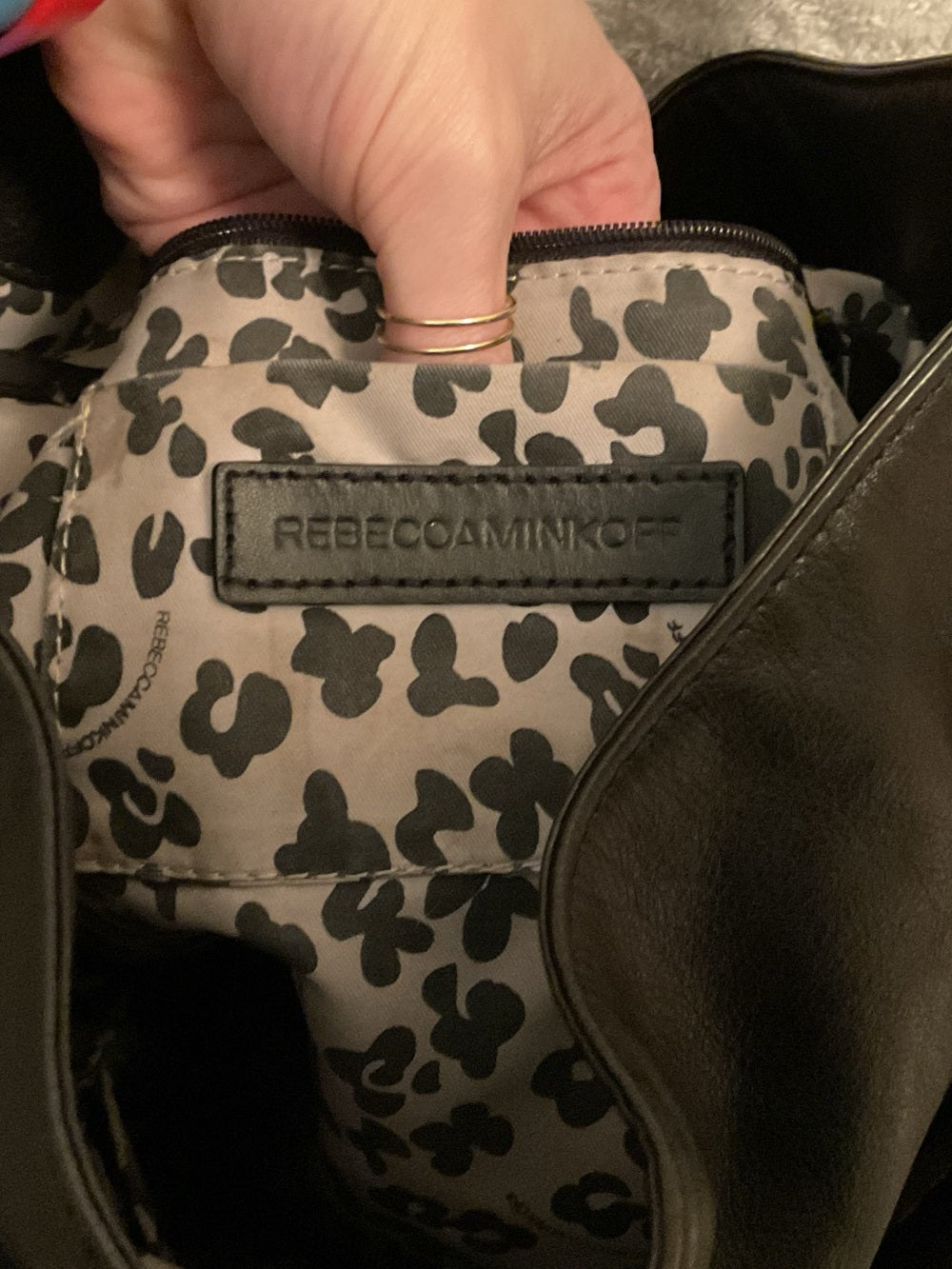 Rebecca Minkoff Moto Hobo Oversized Black Leather Double Zip Convertible Bag | listing photo 7