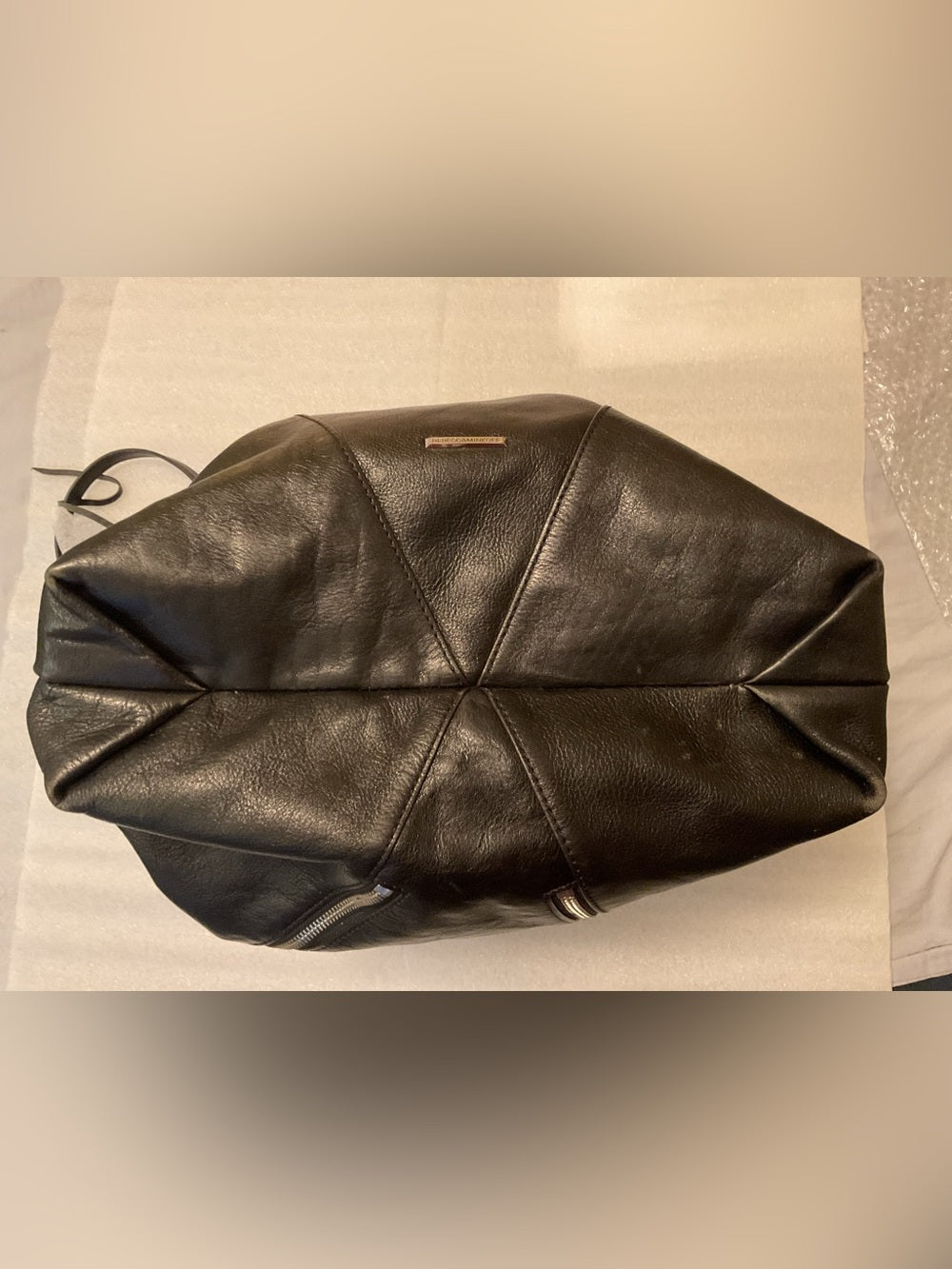 Rebecca Minkoff Moto Hobo Oversized Black Leather Double Zip Convertible Bag | listing photo 14