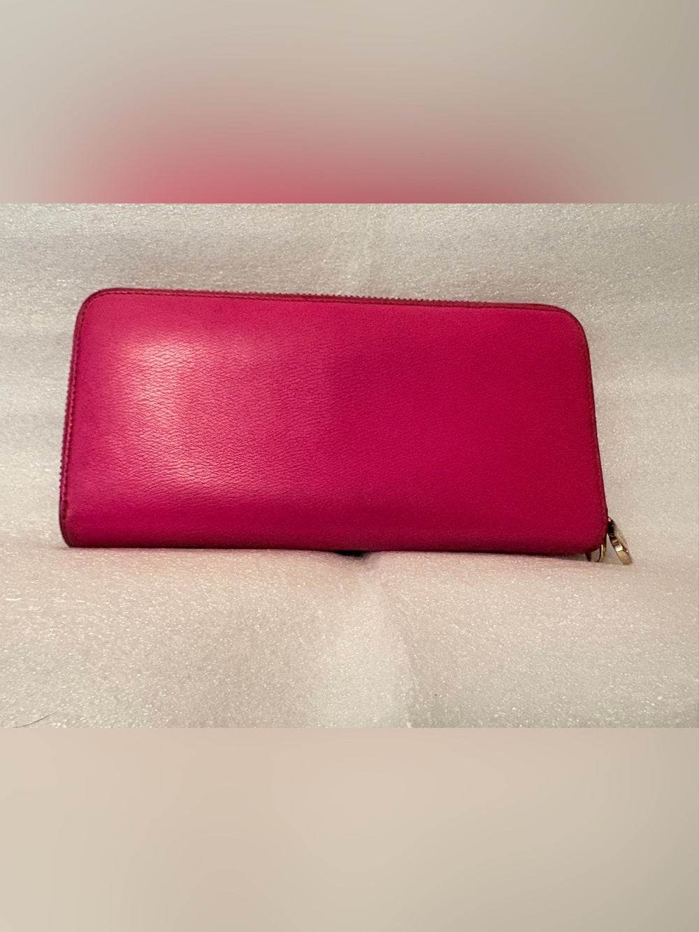 LOEWE Vintage Pink Leather Anagram Zip Around Continental Wallet Authentic COA | listing photo 2