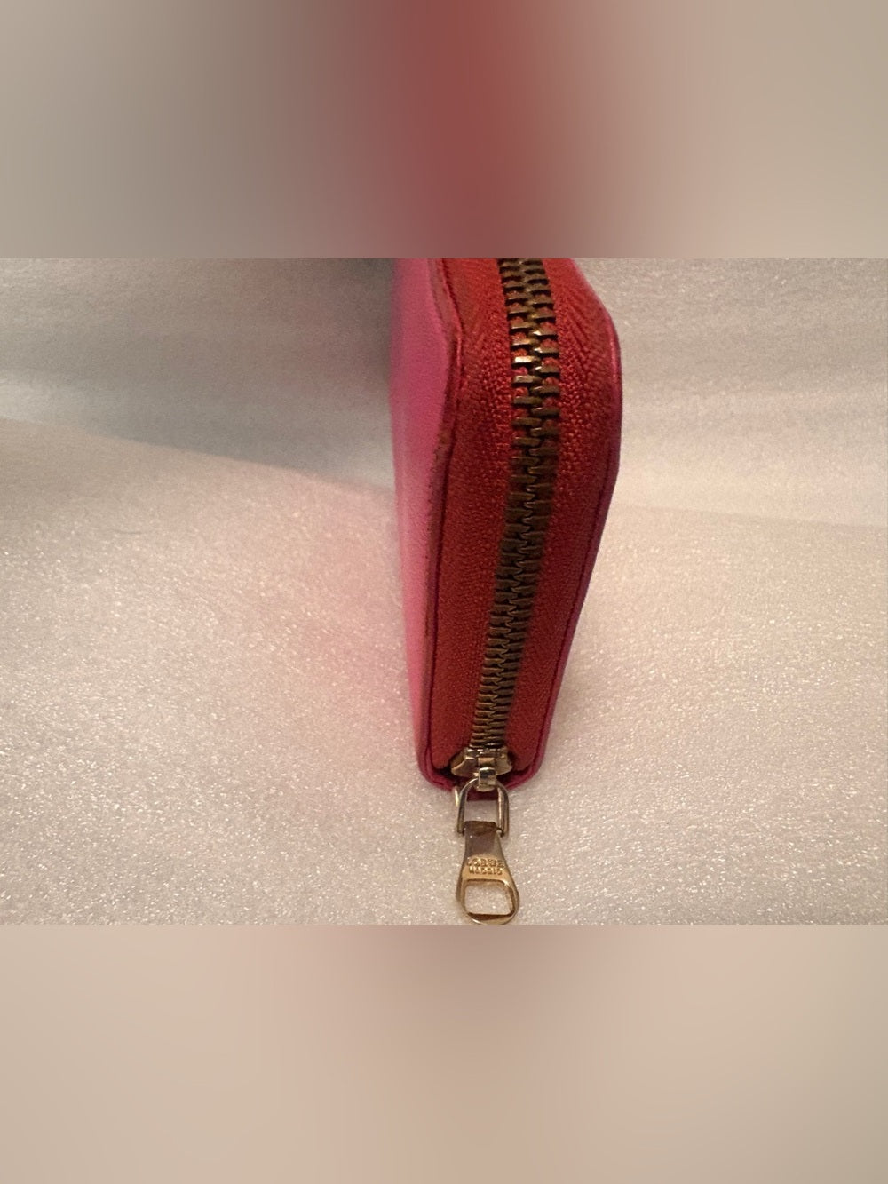 LOEWE Vintage Pink Leather Anagram Zip Around Continental Wallet Authentic COA | listing photo 6