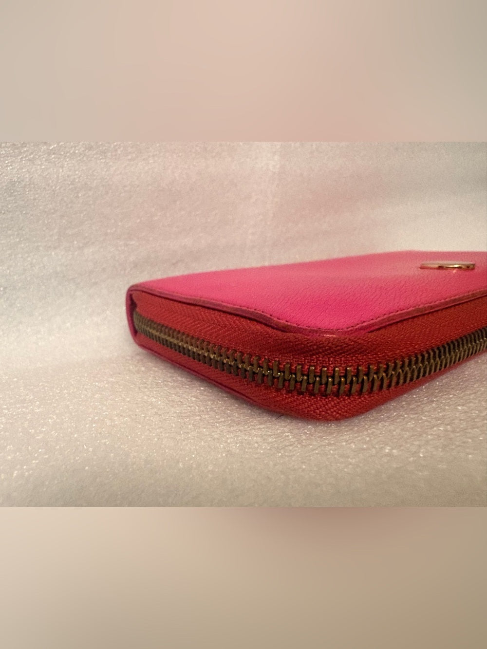 LOEWE Vintage Pink Leather Anagram Zip Around Continental Wallet Authentic COA | listing photo 5
