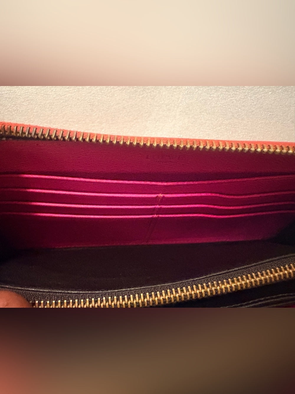 LOEWE Vintage Pink Leather Anagram Zip Around Continental Wallet Authentic COA | listing photo 15