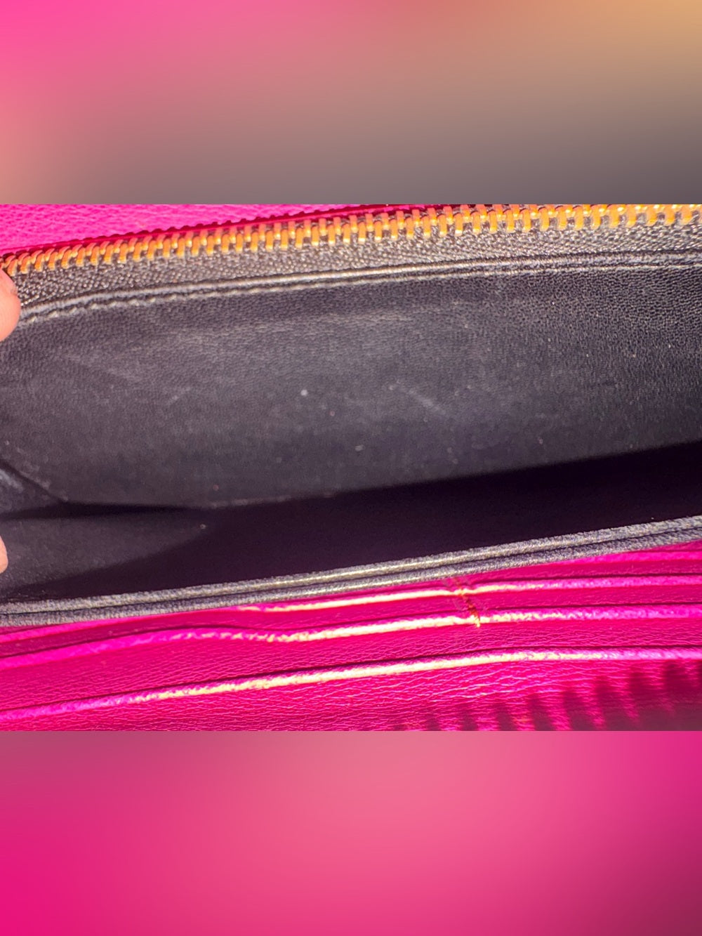 LOEWE Vintage Pink Leather Anagram Zip Around Continental Wallet Authentic COA | listing photo 13