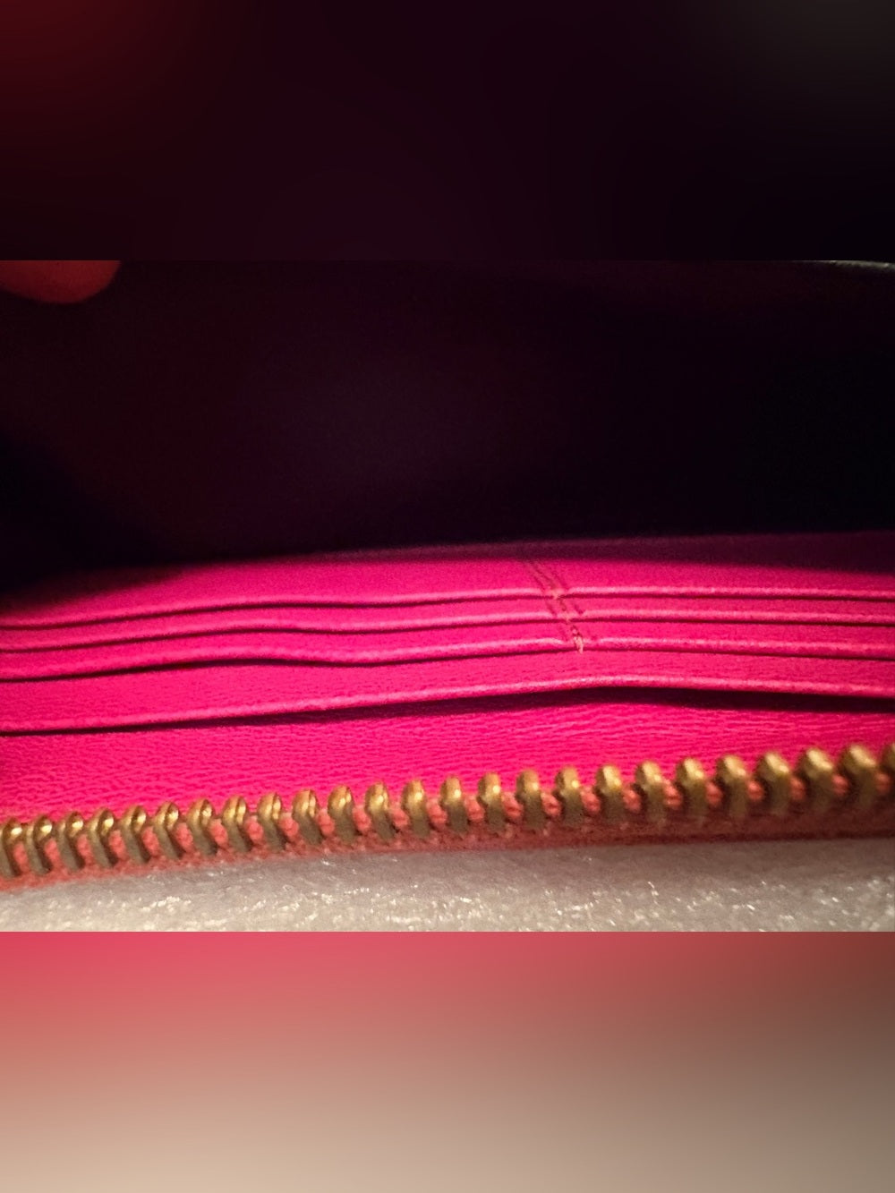 LOEWE Vintage Pink Leather Anagram Zip Around Continental Wallet Authentic COA | listing photo 11