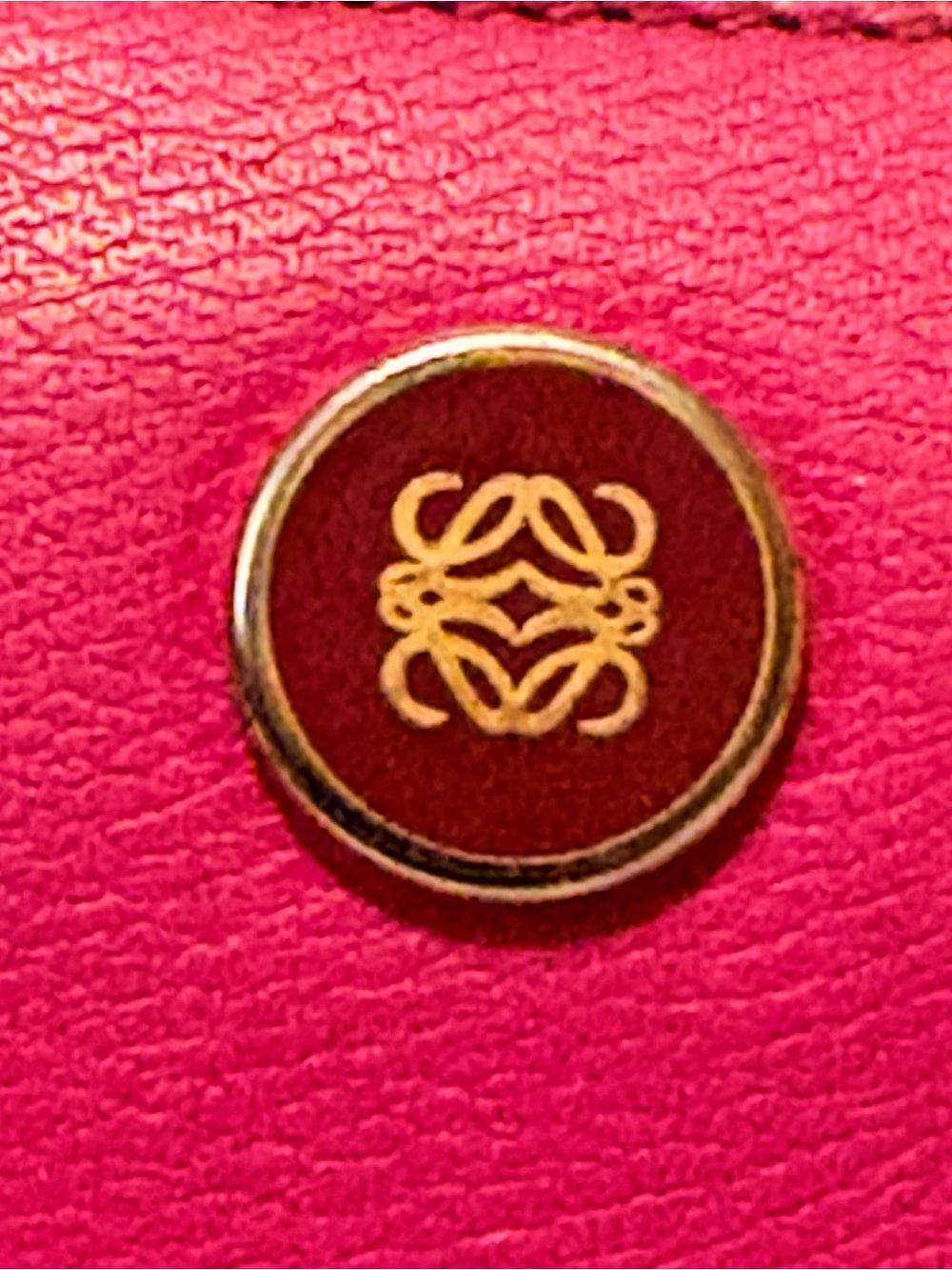 LOEWE Vintage Pink Leather Anagram Zip Around Continental Wallet Authentic COA | listing photo 8