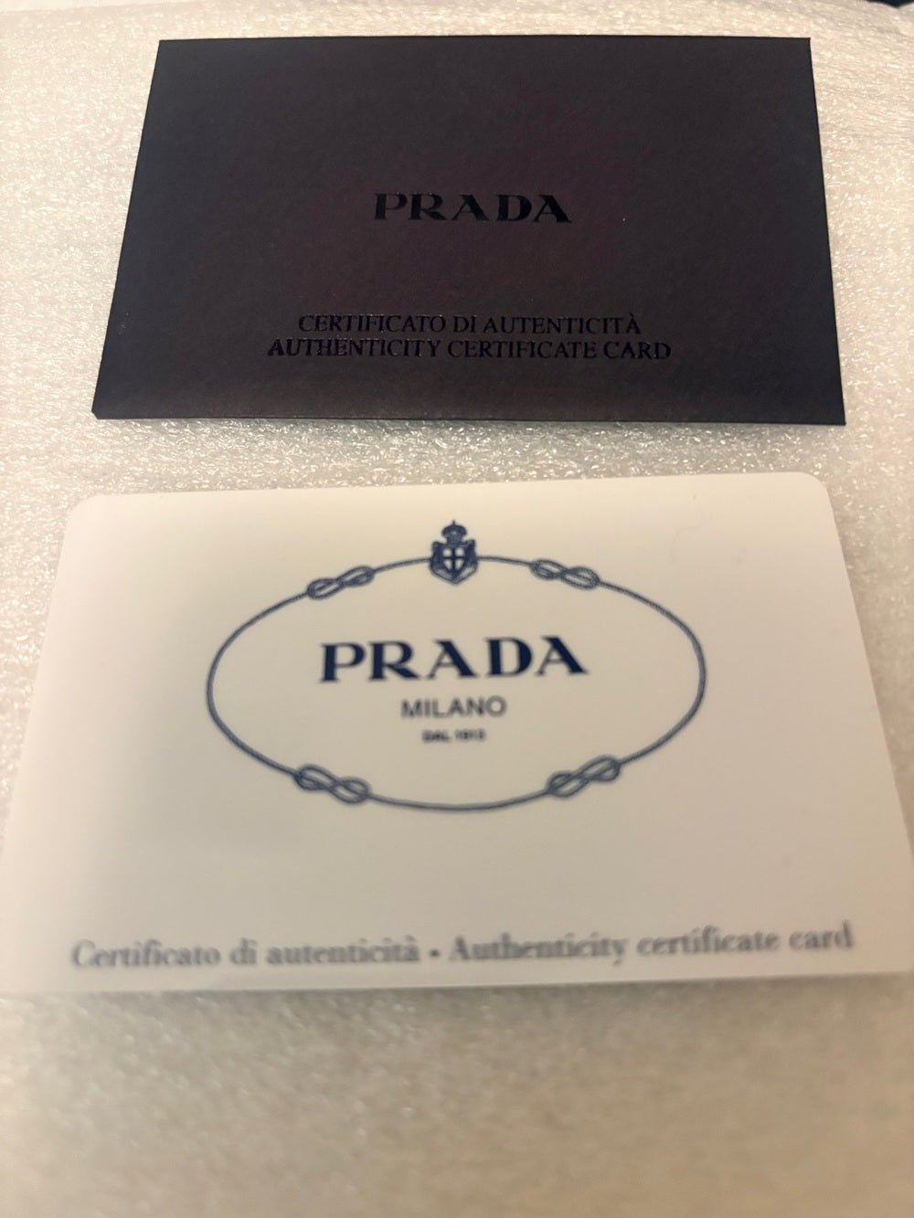 PRADA 1ML348 Vitello Move Bluette Blue Leather Continental Authenticity Card | listing photo 3