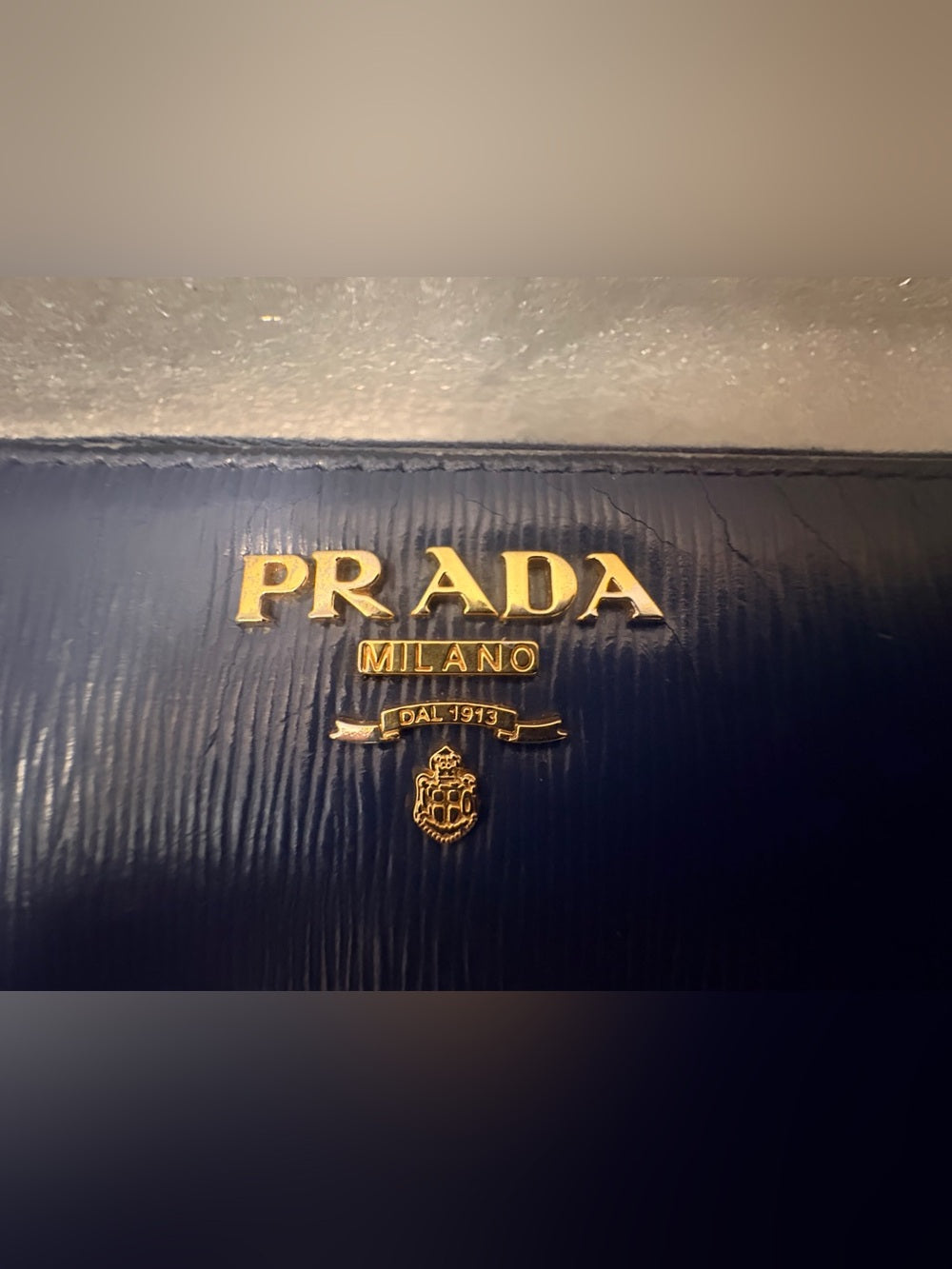 PRADA 1ML348 Vitello Move Bluette Blue Leather Continental Authenticity Card | listing photo 13