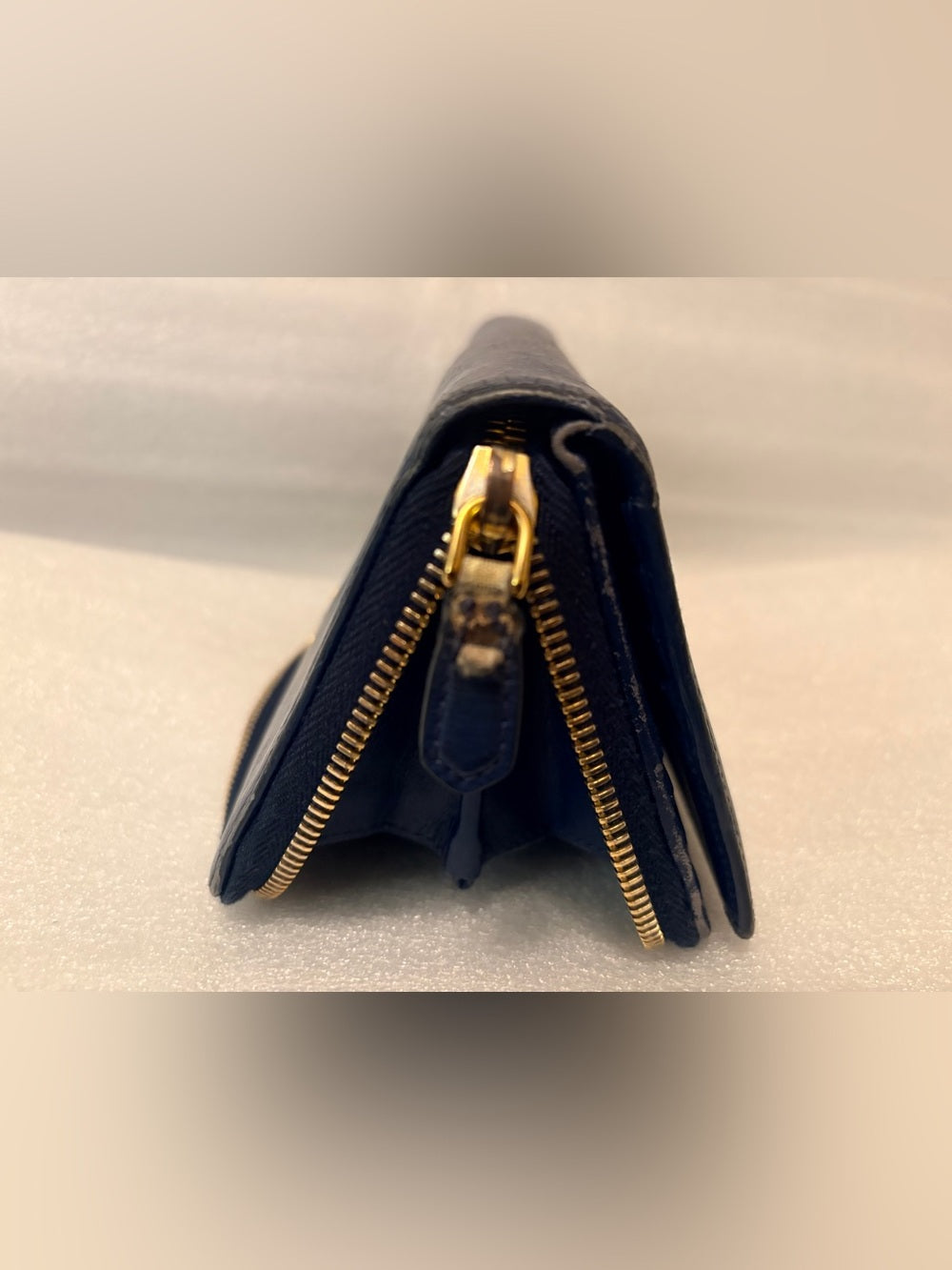PRADA 1ML348 Vitello Move Bluette Blue Leather Continental Authenticity Card | listing photo 15