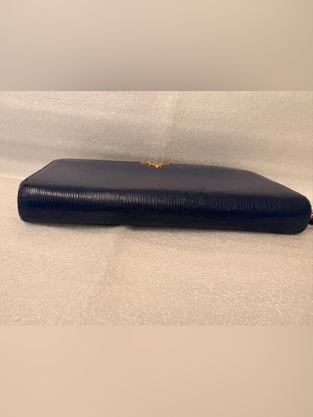 PRADA 1ML348 Vitello Move Bluette Blue Leather Continental Authenticity Card | listing photo 16